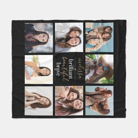 Briljantaarns foto-collage fleece deken (Voorkant (Horizontaal))