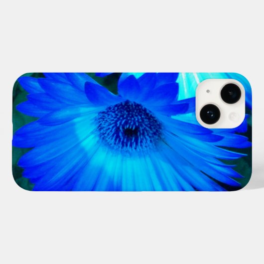 Briljantblauw Daisy Case-Mate iPhone Case (Achterkant (horizontaal))