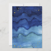 Briljantblauw en Faux Gold Bar Mitzvah Kaart (Achterkant)