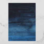 Briljantblauw en goudboog Mitzvah Folie Uitnodiging (Achterkant)