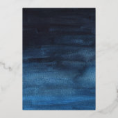 Briljantblauw en goudvlek Mitzvah Folie Uitnodiging (Achterkant)