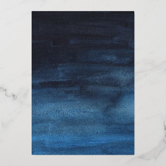 Briljantblauw en goudvlek Mitzvah Folie Uitnodiging (Achterkant)