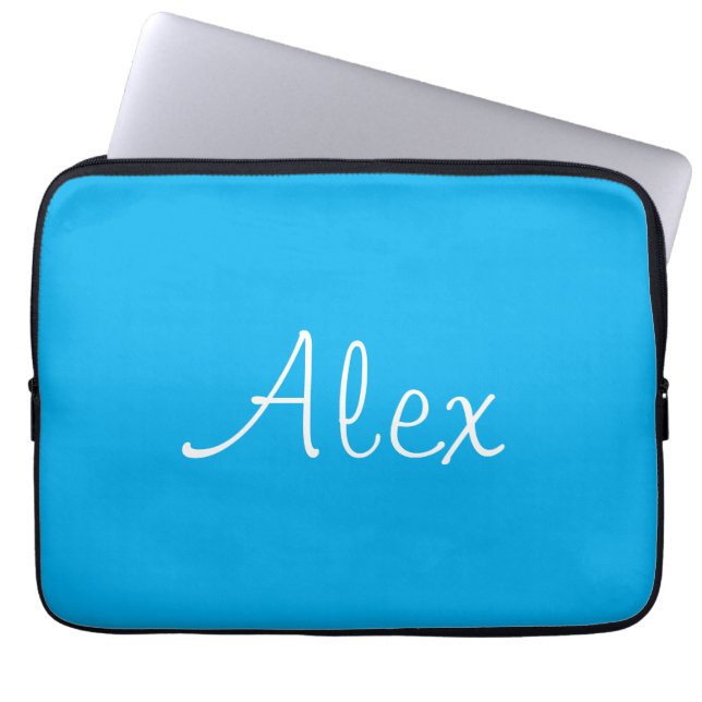 Briljantblauw Laptop Sleeve (Voorkant)