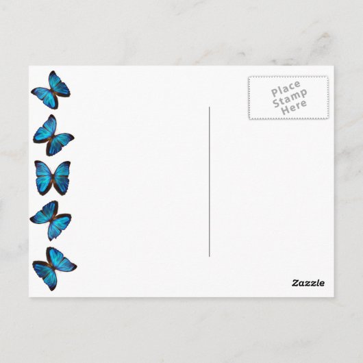 Briljantblauw Monarch Butterfly-briefkaart Briefkaart (Achterkant)