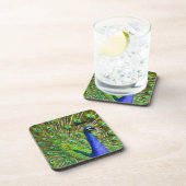 Briljantblauw peacock Beverage Coaster Bier Onderzetter (Rechterzijde)