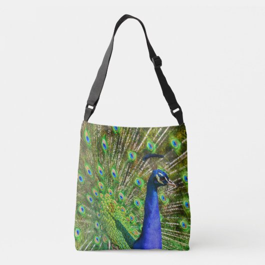 Briljantblauw Peacock Crossbody Tas (Achterkant)