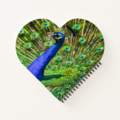 Briljantblauw Peacock Notitieboek (Achterkant)