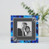 Briljantblauw Roos en diamanten zwemmen CSTM Kaart (Staand voorkant)