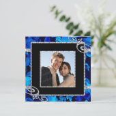 Briljantblauw Roos en diamanten zwemtocht Kaart (Staand voorkant)