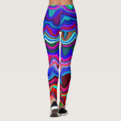 Briljantblauw, roze en heldere kleuren Abstract Ar Leggings (Achterkant)