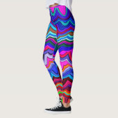 Briljantblauw, roze en heldere kleuren Abstract Ar Leggings (Links)