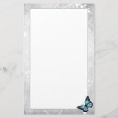 Briljantblauw-vlinderstationery Briefpapier (Achterkant)