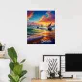 Briljante Abstracte Zee Scene Digitale Print Poste (Thuiskantoor)