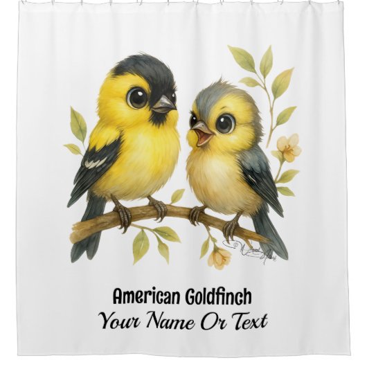 briljante amerikaanse goudvink douchegordijn (Voorkant)