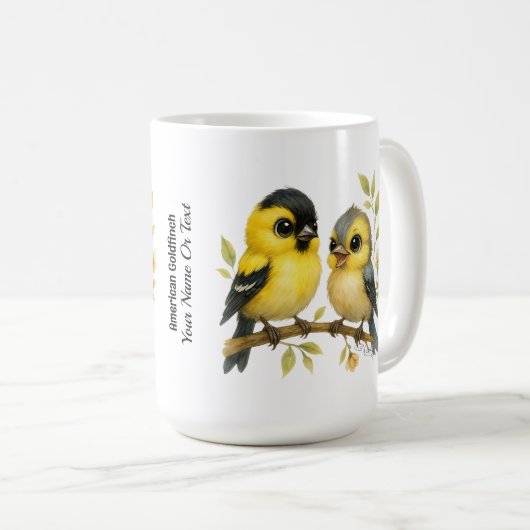 briljante amerikaanse goudvink koffiemok (Voorkant rechts)