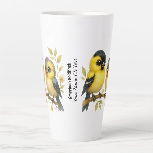 briljante amerikaanse goudvink latte mok (Voorkant)