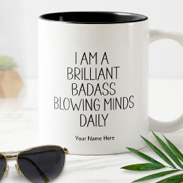 Briljante badass Baling Minds Funny Quote Modern Tweekleurige Koffiemok