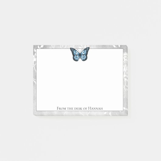 Briljante blauwe vlinder post-it® notes (Voorkant)