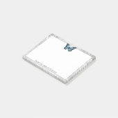Briljante blauwe vlinder post-it® notes (Schuin)