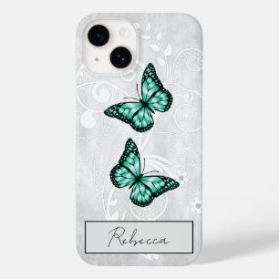 Briljante Blauwgroen Vlinders Case-Mate iPhone 14 Hoesje