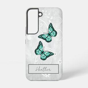 Briljante Blauwgroen Vlinders Samsung Galaxy Hoesje