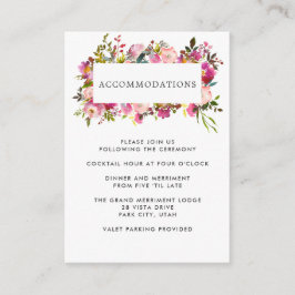 briljante bloei | BRUILOFT Hotel Accommodatie Informatiekaartje