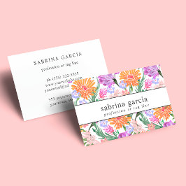 Briljante bloemen | Paars oranje blauw Violet Visitekaartje