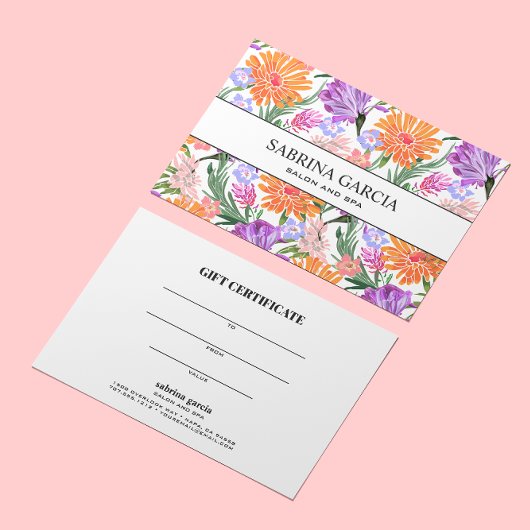 Briljante bloemen | Violet Blue oranje Gift Kaart