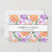 Briljante bloemen | Violet Blue oranje Gift Kaart (Voorkant)