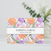 Briljante bloemen | Violet Blue oranje Gift Kaart (Staand voorkant)