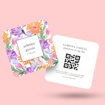 Briljante bloemen | Violet Blue oranje QR-code