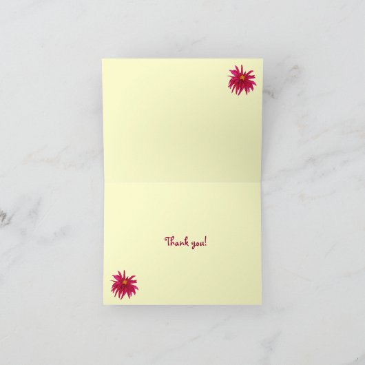 Briljante Dahlias dank u Bedankkaart (Binnen)