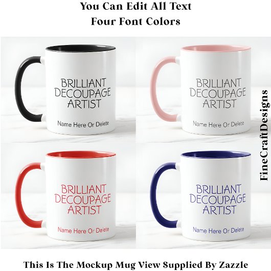 Briljante Decoupage Artiest Crafter, Naam 017 Craf Mok