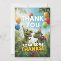 Briljante Dinosaurus Verjaardags Dankjewel Kaart –