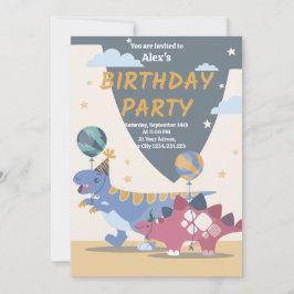 Briljante Dinosaurus Verjaardagsfeest Uitnodiging 