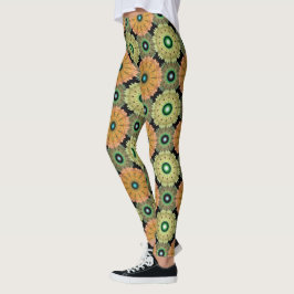 Briljante gele franje decoratie leggings