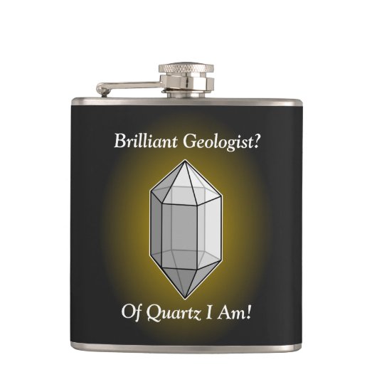 Briljante geoloog Quartz Pun Heupfles (Voorkant)