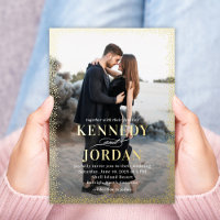 briljante gloed FOLIE foto bruiloft uitnodiging