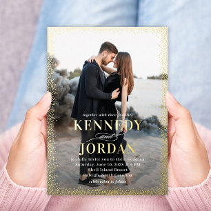 briljante gloed FOLIE foto bruiloft uitnodiging