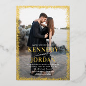 briljante gloed FOLIE foto bruiloft uitnodiging (Voorkant)