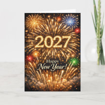 Briljante Gouden Vuurwerk Gelukkig Nieuwjaar 2027