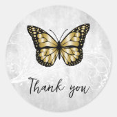 Briljante goudvlinder Hartelijk dank Ronde Sticker (Voorkant)