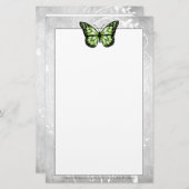Briljante groene vlinderstationerie briefpapier (Voorkant / Achterkant)