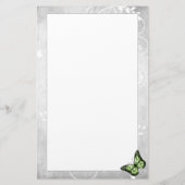 Briljante groene vlinderstationerie briefpapier (Achterkant)