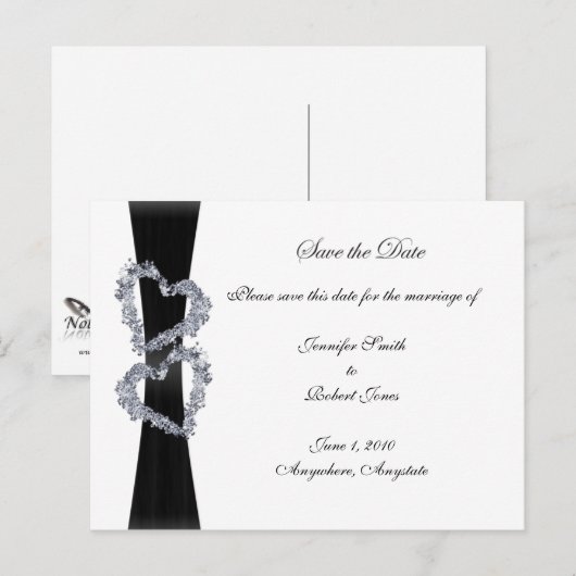 briljante harten aankondigingskaart (Voorkant / Achterkant)