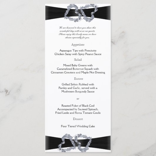 Briljante harten: Zwart lint en Diamant Menu (Voorkant)