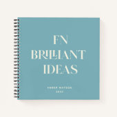 Briljante ideëenplank Moderne, donkere Blauwgroen, Notitieboek (Voorkant)