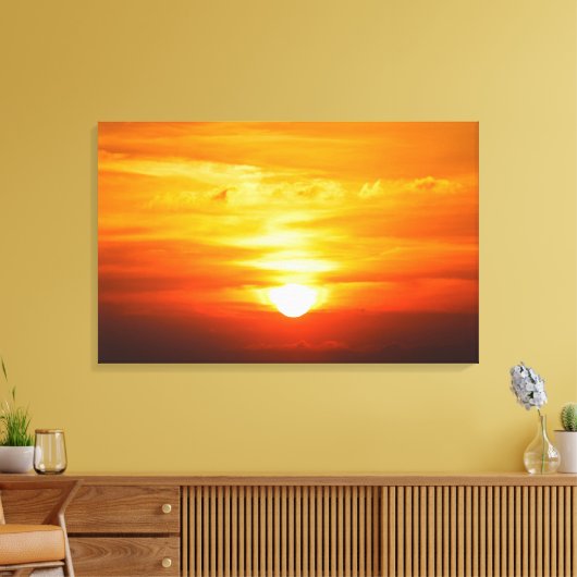 Briljante Iowa-zonsopgang met een heldere, gele zo Canvas Afdruk (Insitu (Woonkamer))