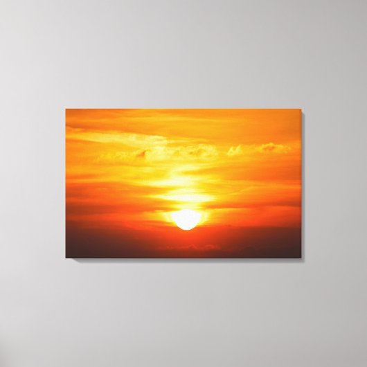 Briljante Iowa-zonsopgang met een heldere, gele zo Canvas Afdruk (Voorkant)