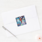 Briljante Jonge Wetenschapper Vierkante Sticker (Envelop)